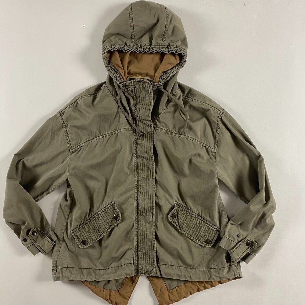 Abercrombie & Fitch Utility  Outerwear Jacket Womens Small Hooded Military Field